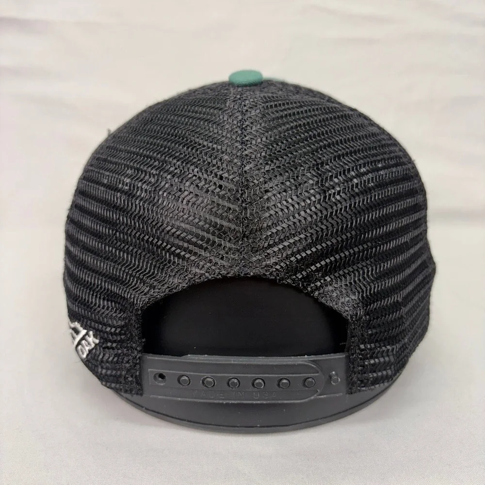 Banner & Oak Trucker Hat Made in USA Mens OSFM Green Black Mesh Rhino Patch